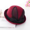 ZHENYUEQI Women's British Style Wool Felt Bunny Ear Bucket Hat