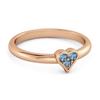 London Blue Topaz Heart Minimalist Promise Ring - 925 Sterling Silver Rose Gold Vermeil