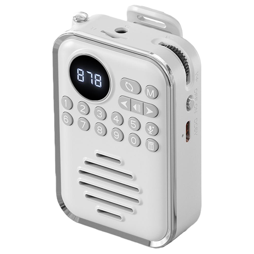 400mAh Battery Clip-On Radio Bluetooth Speaker Rechargeable Battery Portable FM Radio Home Decor