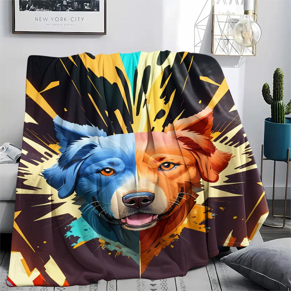 1 ks Flanelová deka s kresleným potiskem, Vysoce kvalitní, Pohodlná pro všechna roční období, Domácí dekorace, Teplo a pohodlí, Perfektní jako vánoční dárek k narozeninám