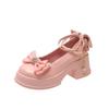 Bow Beaded Women High Heels Shoes Marie Janes Chunky Sandals Designer 2025 Summer Lolita Dress Party New Woman Pumps Zapatos