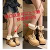 Non-slip thick-soled snow boots women's medium tube versatile 2024 new winter velvet thickened Martin boots cotton shoes warm tide