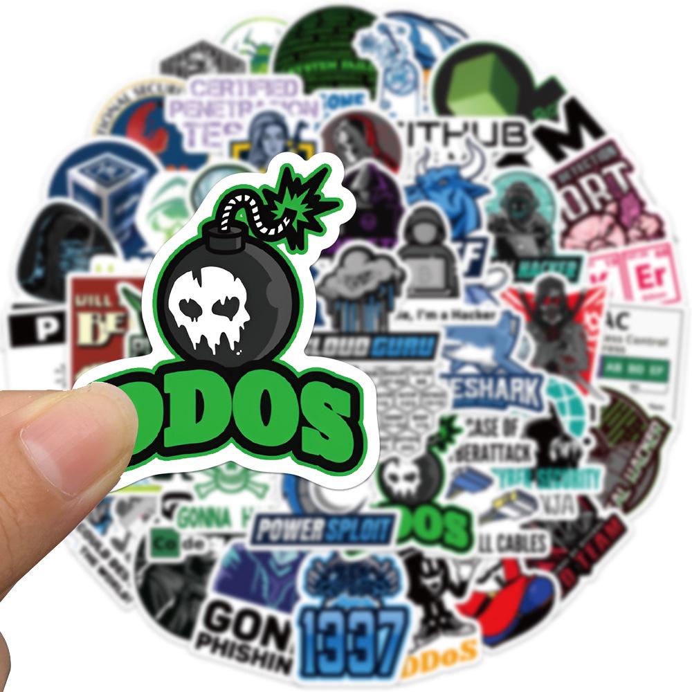 50 Pcs Waterproof Hacker Coding Stickers for Luggage, Guitars, Notebooks