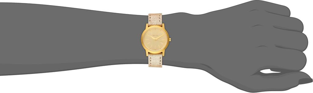 Nixon Kenzi Stainless Steel Watch with Leather Band One Size Shimmer Women's Gold-Tone