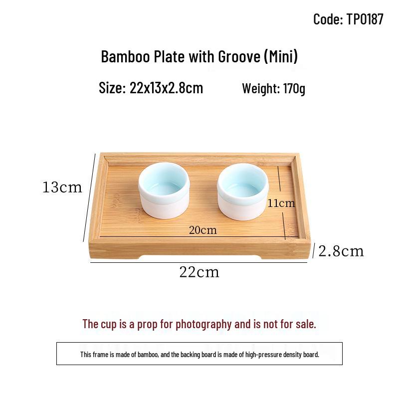 Handcrafted Japanese Orchid Rectangular Wooden Tea Tray with Custom Logo for Hotels and Restaurants