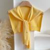 Korean Knitted Shawl Summer Air Conditioning Fake Collar Neck Guard Knit Thin Knotted Cape Shoulder Scarf For Women