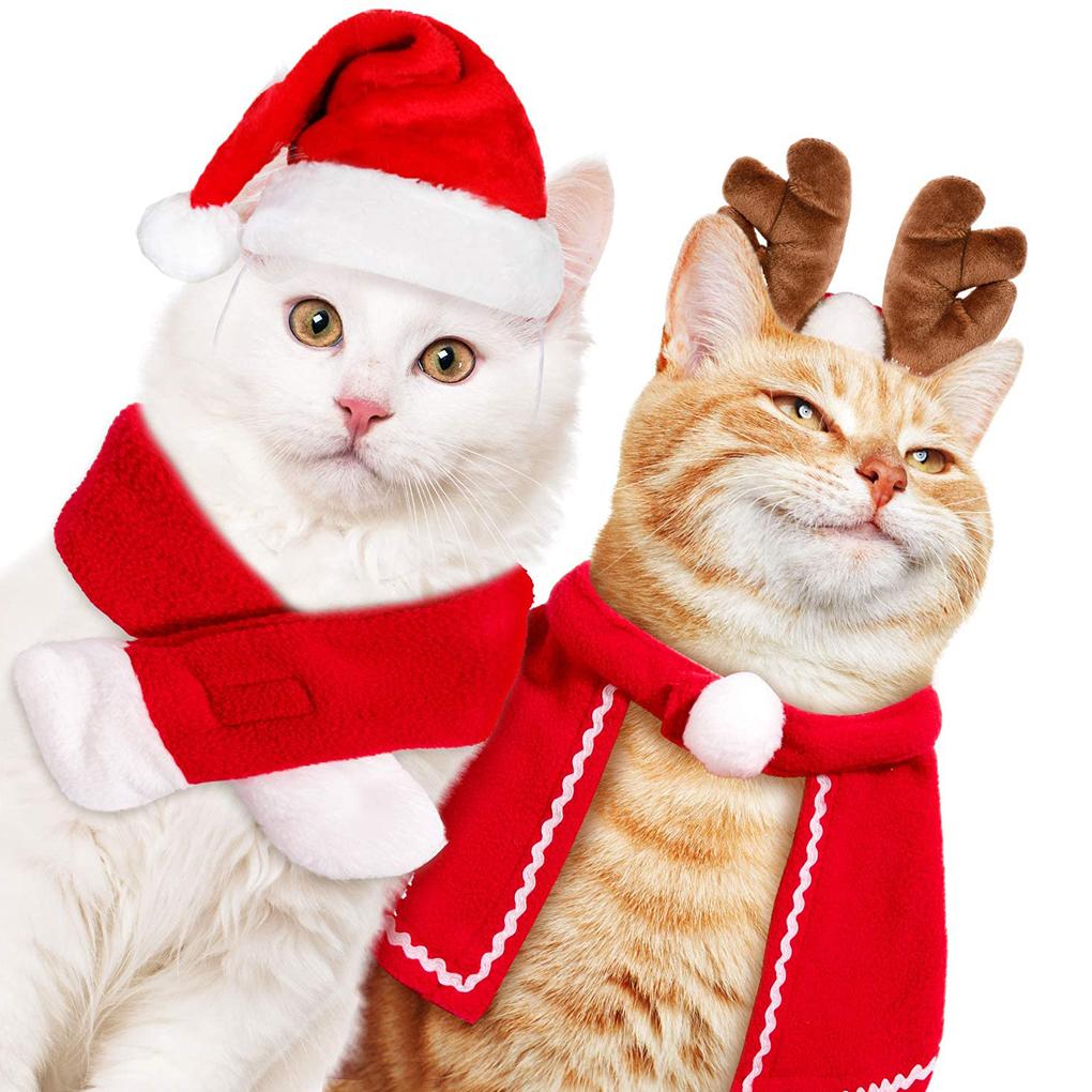 Christmas Winter Outfits Soft Medium-Sized Small-Sized Clothing Pet Cute Clothes Set Holiday Family Accessories Pets