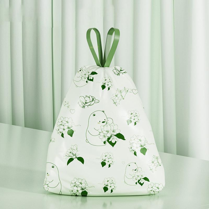 10/50/100Pcs Printed Thickened Portable Garbage Bag Cartoon Home Kitchen Bathroom Disposable Drawstring Garbage Bag