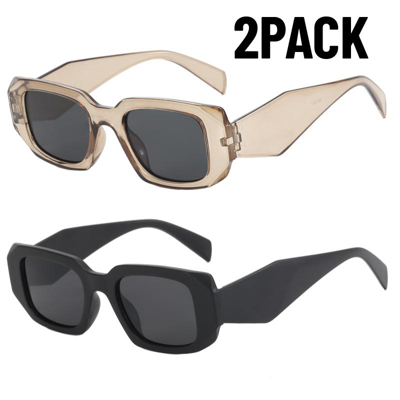 2PACK Fashion Vintage Sunglasses Women Luxury Brand Designer Candy Color Square Travel Outdoor Fishing Sun Glasses Casual