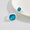 2Pcs/Set Trendy Sparkling Acrylic Rhinestone Open Ring For Women Personalized Geometric Chunky Finger Ring Jewelry Gift