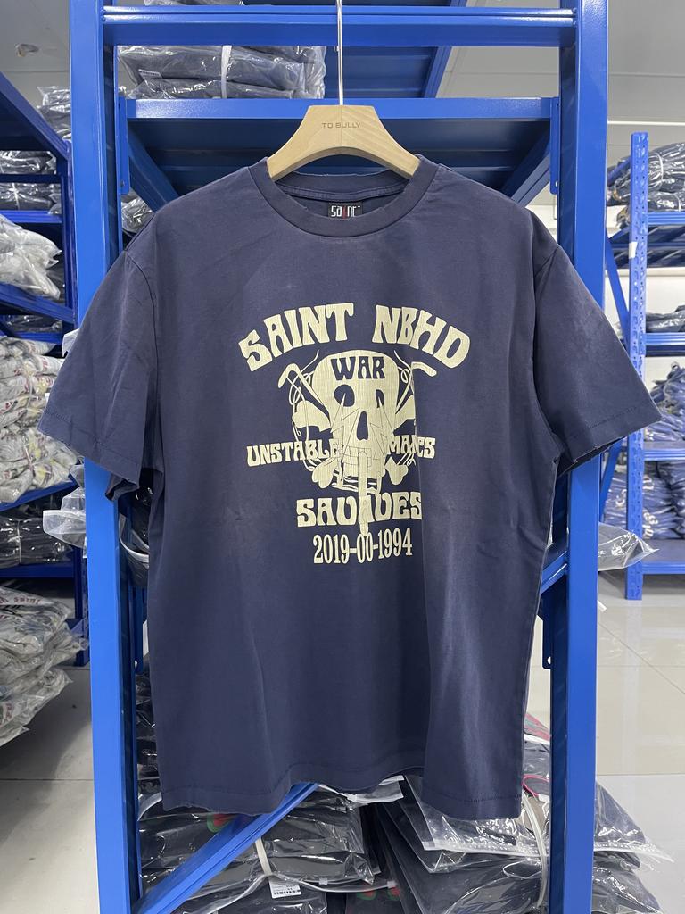 Saint 25SS Japanese Anime Portrait Pattern Printed Washed Vintage Oversize T Shirt High Street Casual Loose Cotton Short Sleeve