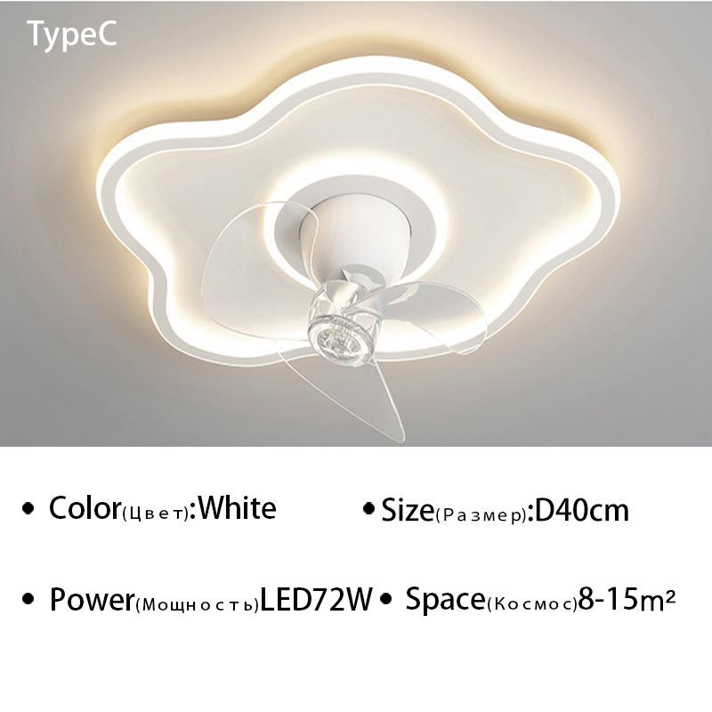 Round Ceiling Fan Lights For Living kitchen Bedroom Dining Room home decor Indoor Lighting Remote Control Dimmable Lamp Lustres