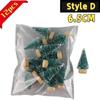12Pcs Mini Christmas Desktop Miniature Pine Tree Micro Landscaping 4.5/6.5Cm Sisal Silk Cedar Tree Ornamen Navidad Xmas Decor
