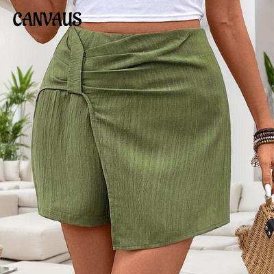 Damen Sommer Shorts High Waist Einfarbig Culottes