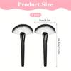2pcs Fan Makeup Brush Fluffy Facial Brushes for Facials Soft Bristle Face Mask Brushes Fan Brush Esthetician Short Handle Tools