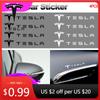 Autoaufkleber 2025 Neu Tesla 4 Stück PVC Auto Frontscheibenaufkleber Karosserie Dekorative Aufkleber Für Tesla Roadster Cybertruck Model 3 Mod