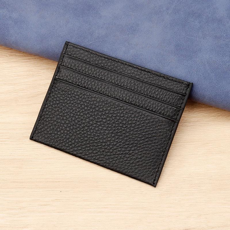 מחזיק כרטיס מעור Slim לגברים כיס דק