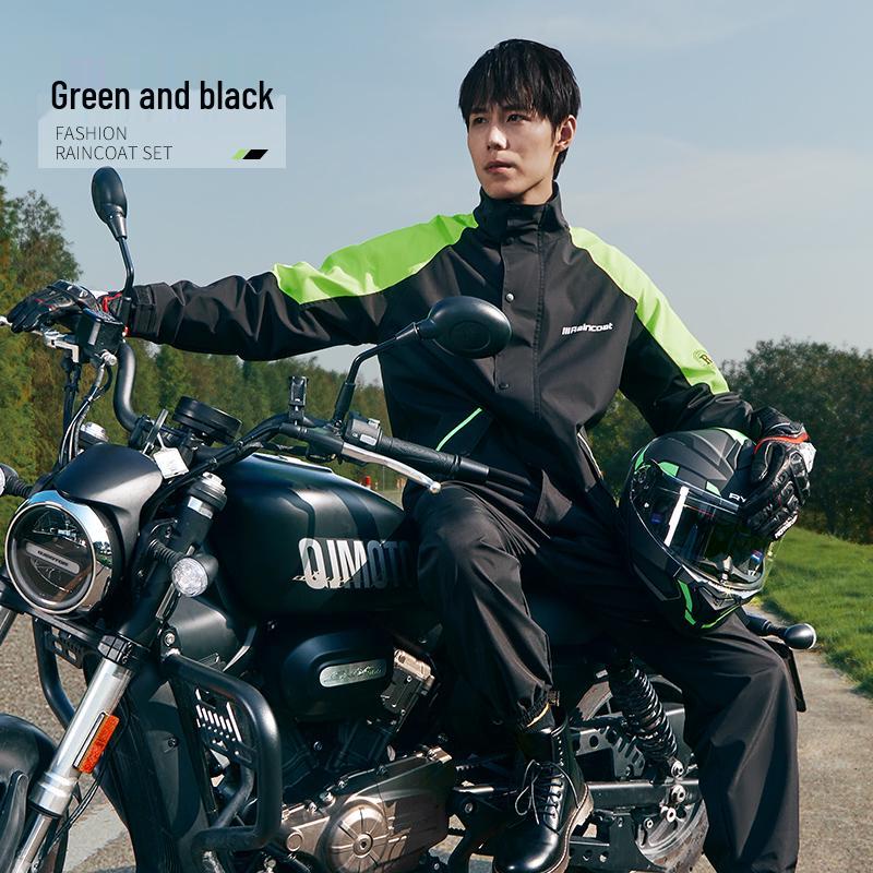 Women's Long Raincoat & Pants Set - Stormproof, Waterproof, Split Style for Electric Vehicles