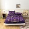 3pcs Cosmic Zodiac Print Fitted Sheet Set, Astrological Wheel Bedding Set,Room And Dormitories Mattress Protector