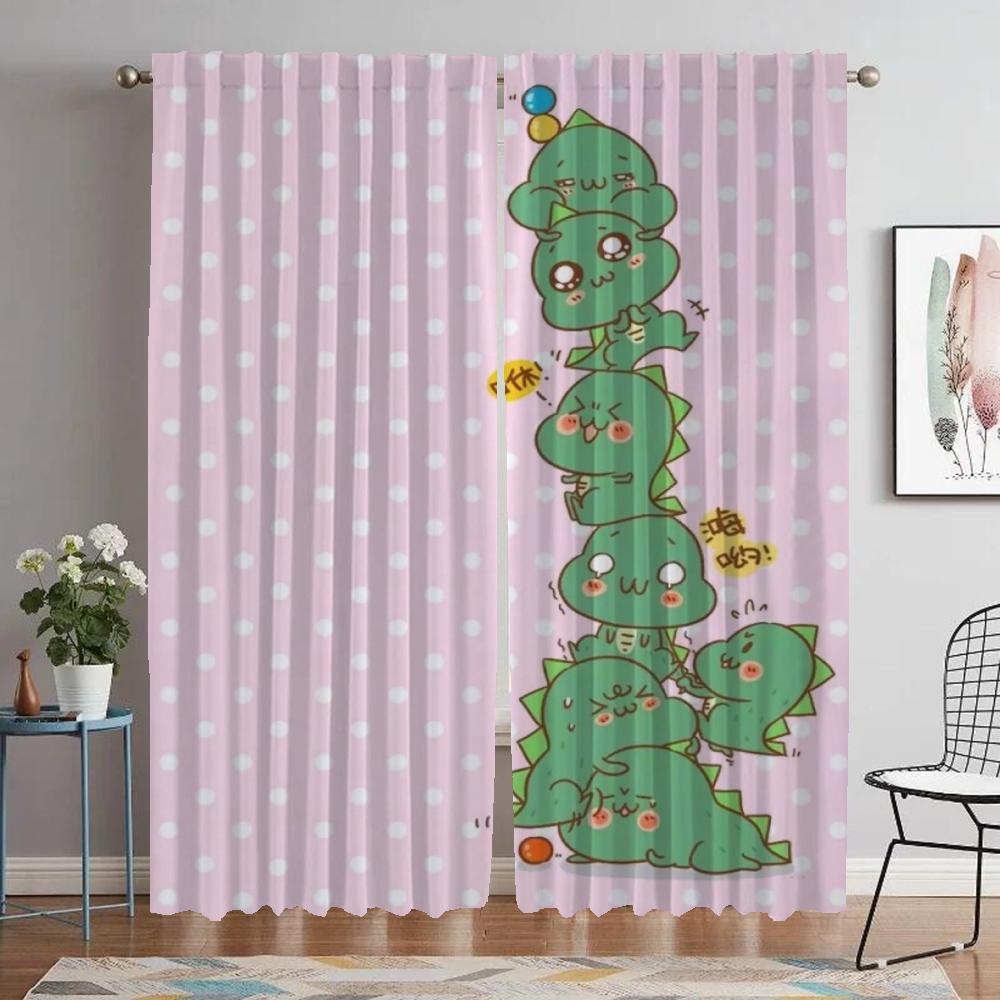 Kitchen Curtains for Camera Dinosaur Modern Living Room Curtains 2 Pieces Shades Blackout Curtain Tulle for Bedroom Partition