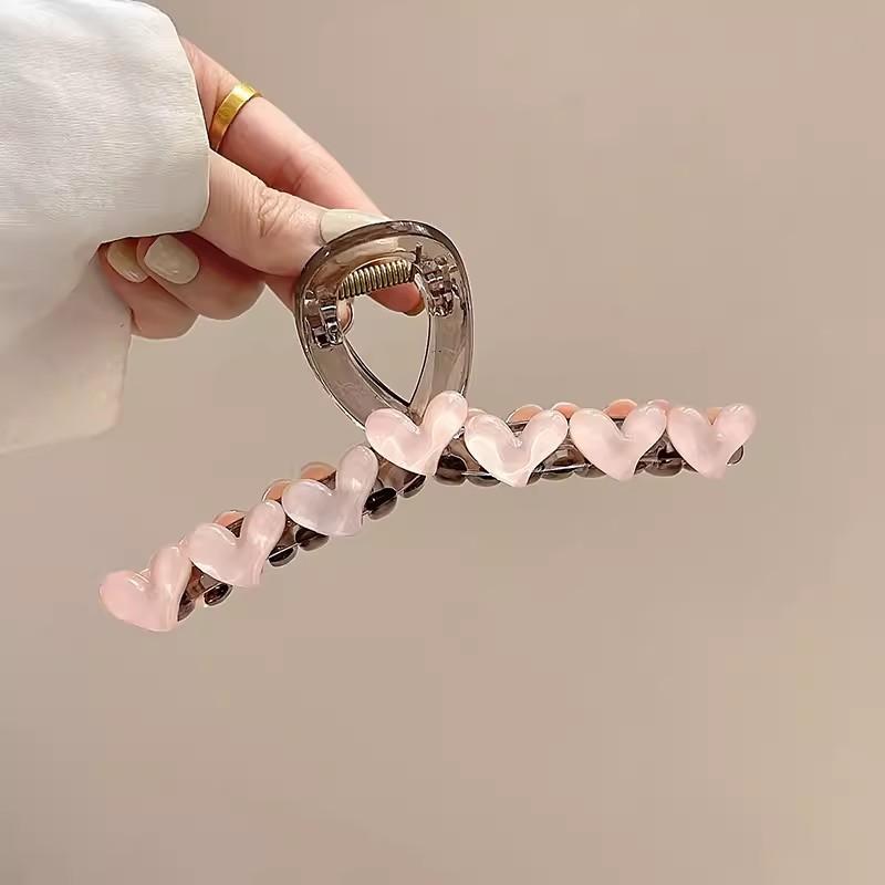 Temperament Love Grab Clip Female Advanced Sense Shark Clip Simple Everything Clip Hair Clip Back Hair Grab Ins