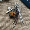 Yogodlns Matte Leopard Print Flower Mini Backpack Hanging Handbag Pendant Bag Pendant Bags Accessories