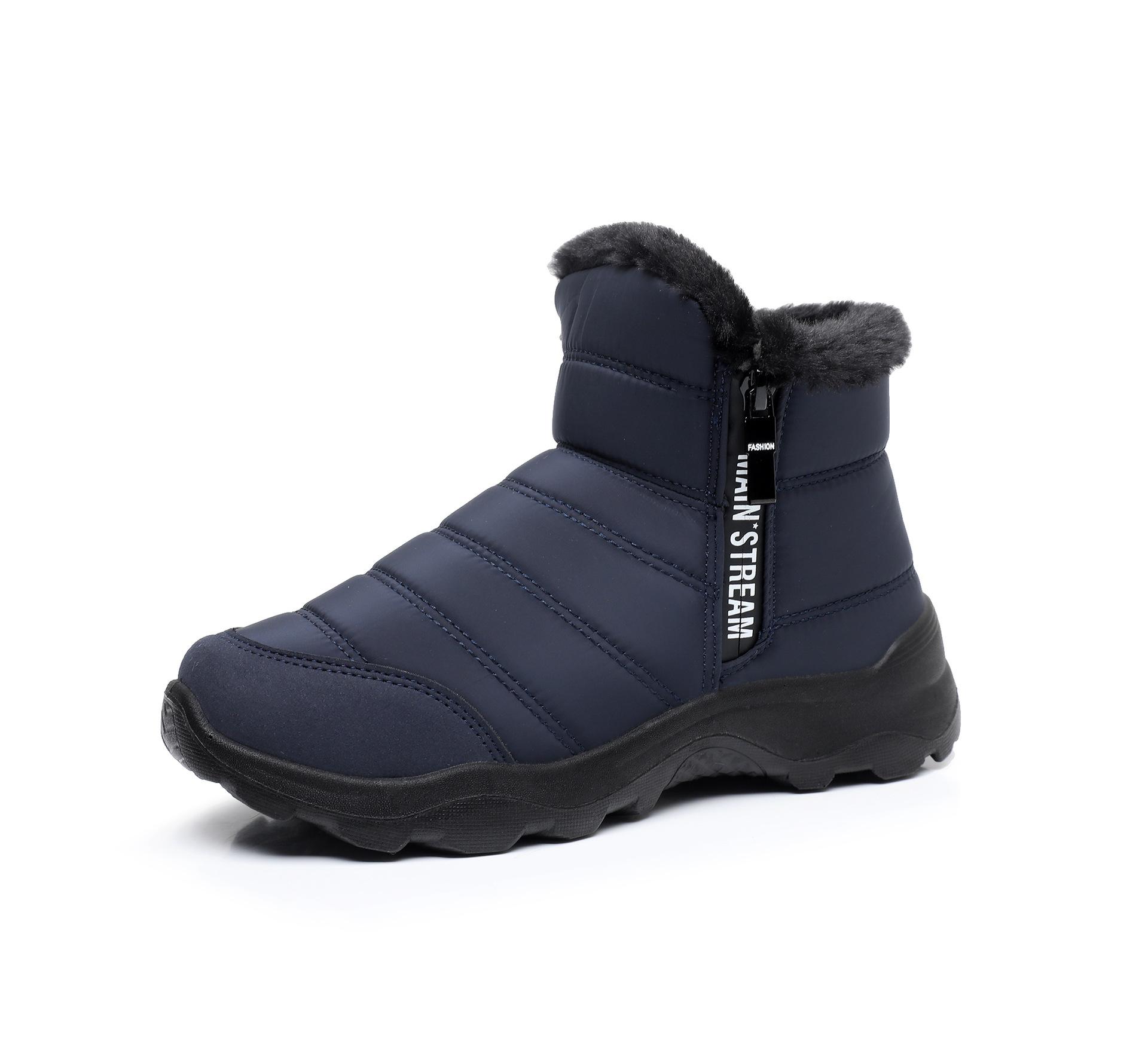 

Женские зимние зимние ботинки на подкладке из искусственного меха, уличные противоскользящие теплые ботильоны с застежкой-молнией, короткие сапоги с плюшевой подкладкой, повседневная женская обувь с высоким берцем 41 синий