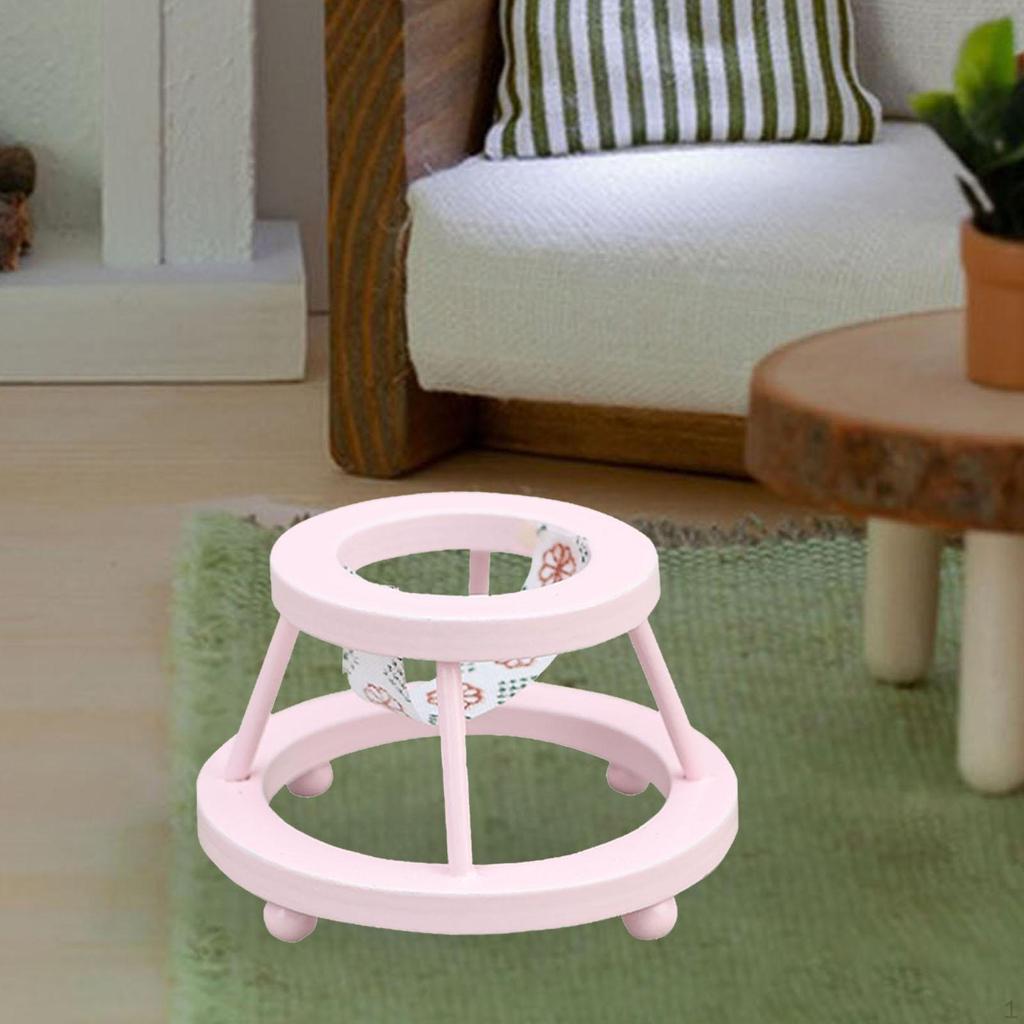 1/12 Dolls House Doll Walkers Mini Stroller Prop Adornment Micro Scene Baby Room for