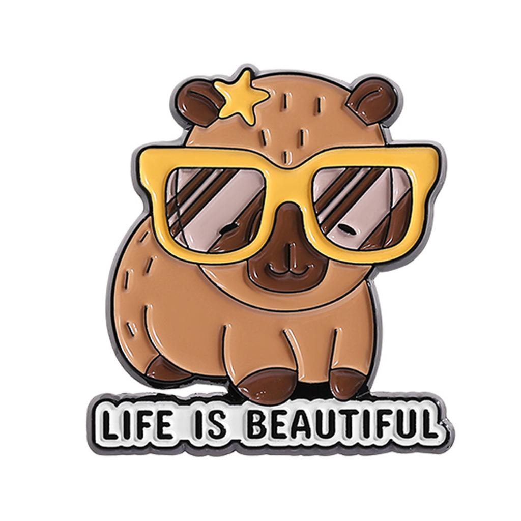 Lindos Pines Broches de Carpincho para Mochilas Ropa Accesorios DIY Regalos Kawaii Pines de Solapa Unisex con Temática Animal