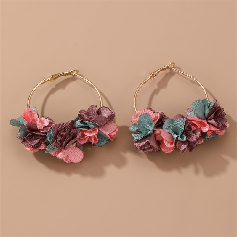 Korean Petal Pendant Earrings for Women Vintage Petal Personality Earrings Daily Wear Jewelry