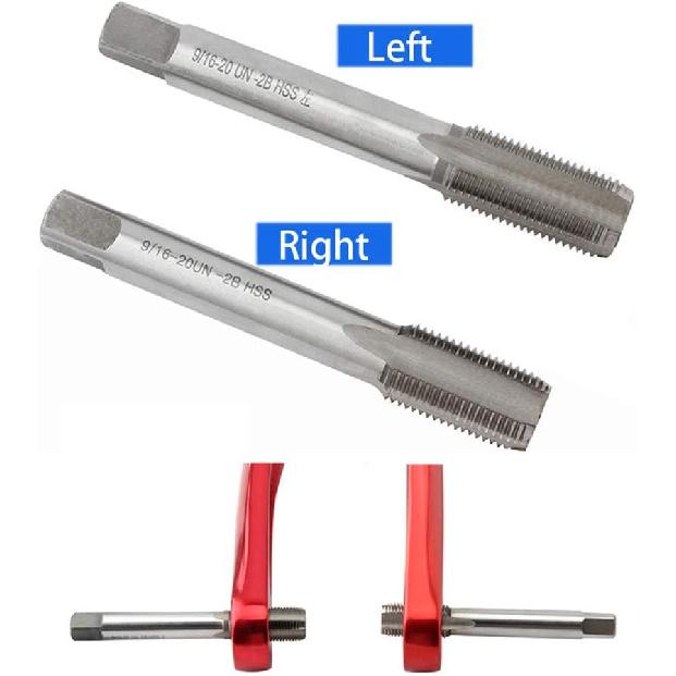 S28esong Thread Tap Pedal Accessories Universal HSS Portable Bicycle Outdoor Bike Crank Repair Tool Replacement Right Left Hand Durable Clean
