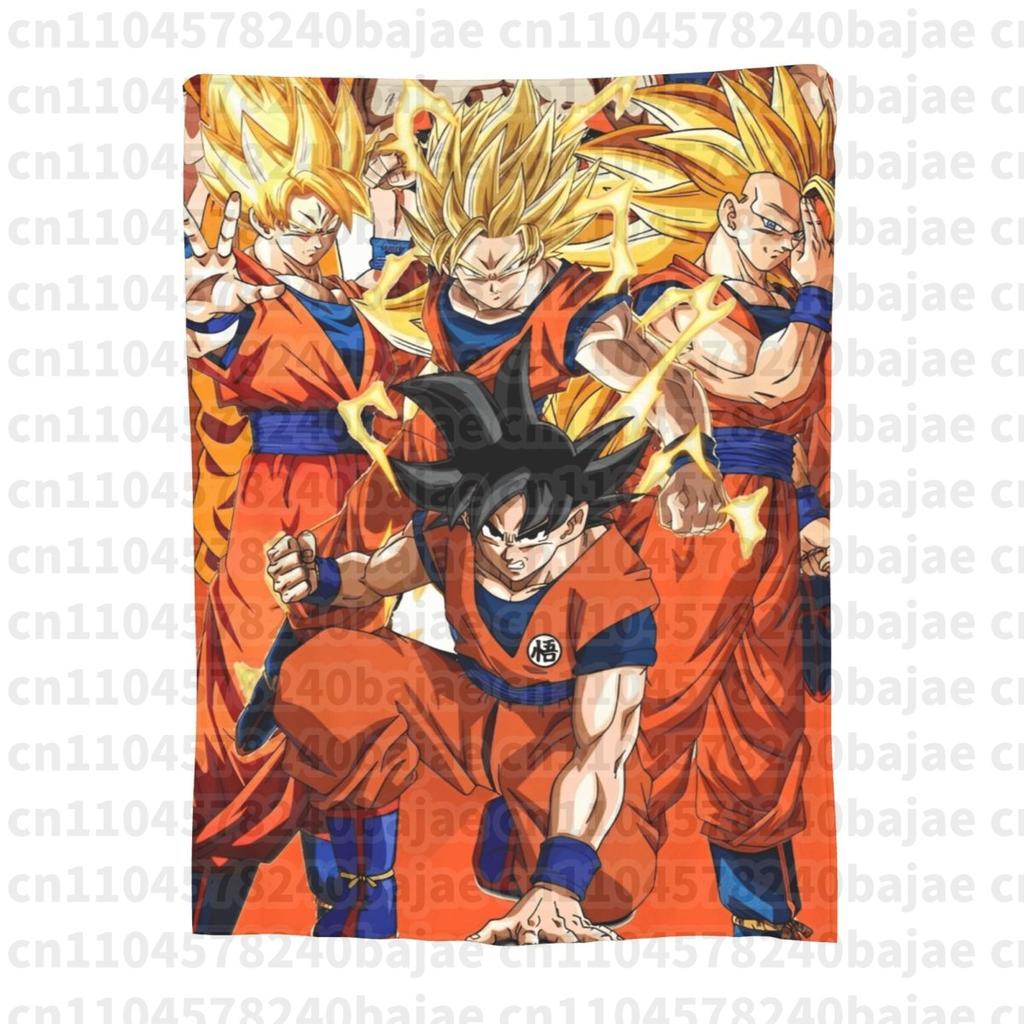 Dragon Ball Knitted Blanket Flannel Anime Son Goku Soft Throw Blankets for Bed Bedroom Quilt