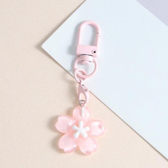 Keychain Pendant Ergonomic Flower Design Key Ring Decorative Key Holder Car Door Backpack Bag Accessory