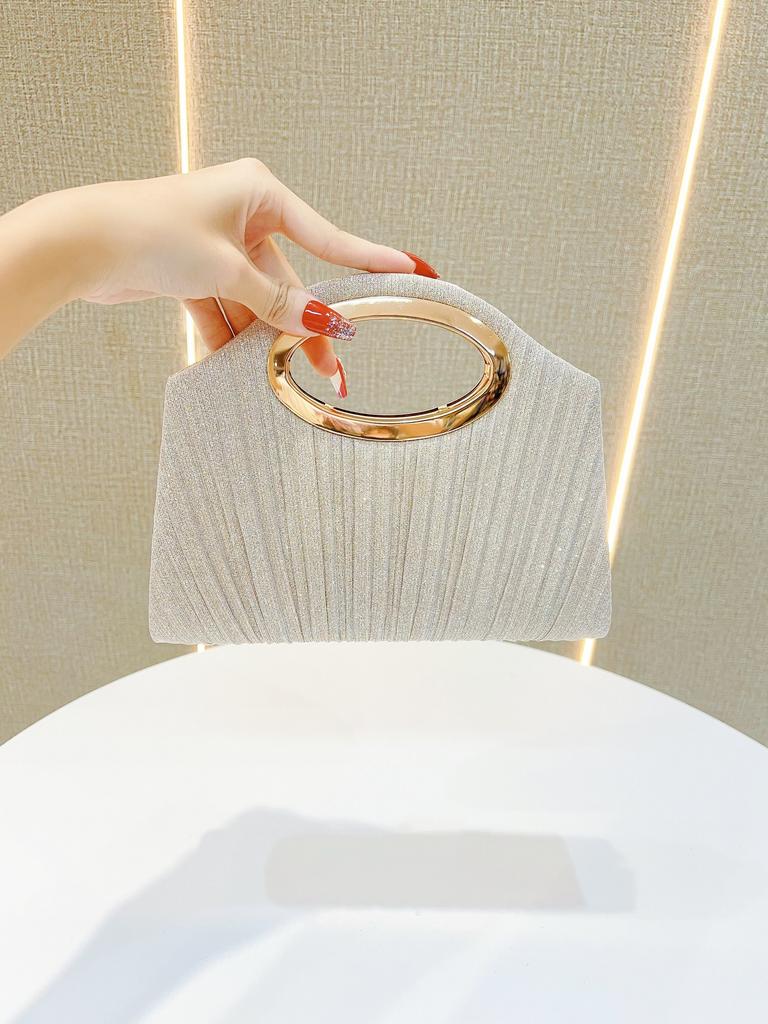 Lightweight Lady Clutch Bag Fashionable Elegant Pleated Handbag For Wedding Party Dating Light Luxury Temperament Crossbody Bags