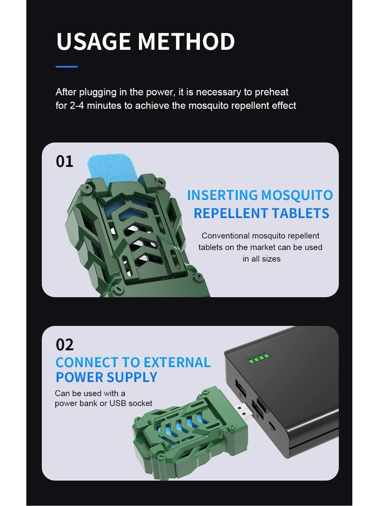 Portable USB Rechargeable Wireless Mosquito Repellent Heater & Coil