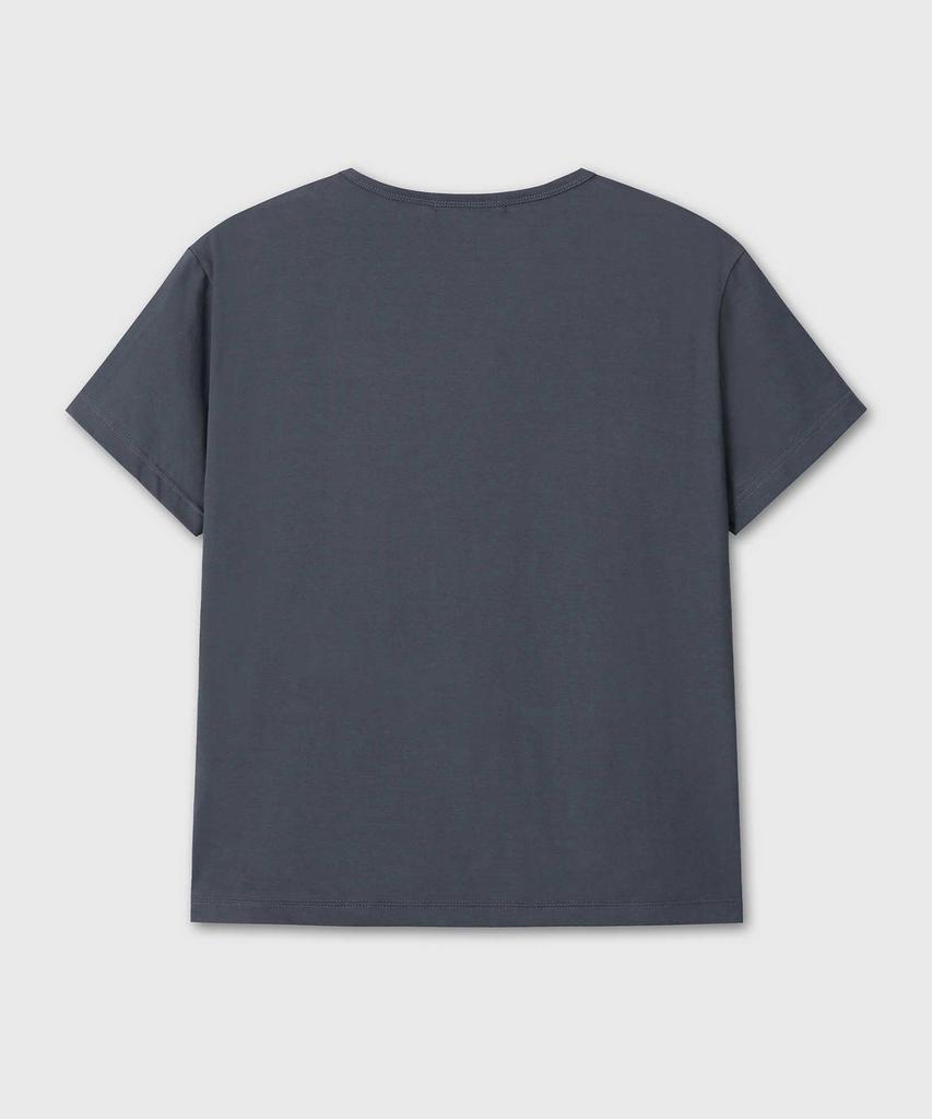 Beleun Regular Fit Cropped Cotton Short Sleeve (Navy)