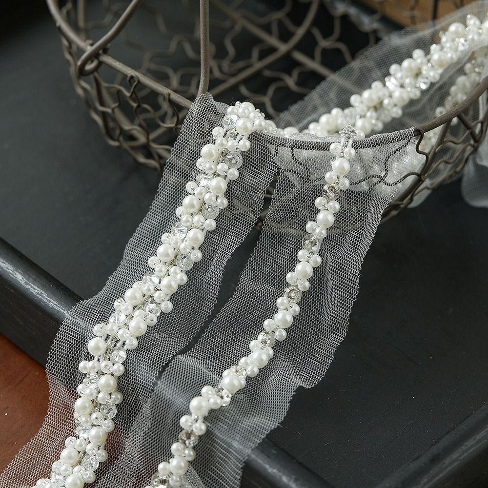 Rhinestone Pearl Beaded Trim Width 3.5/4cm Lace Trim Lace Trim Ribbon DIY Sewing