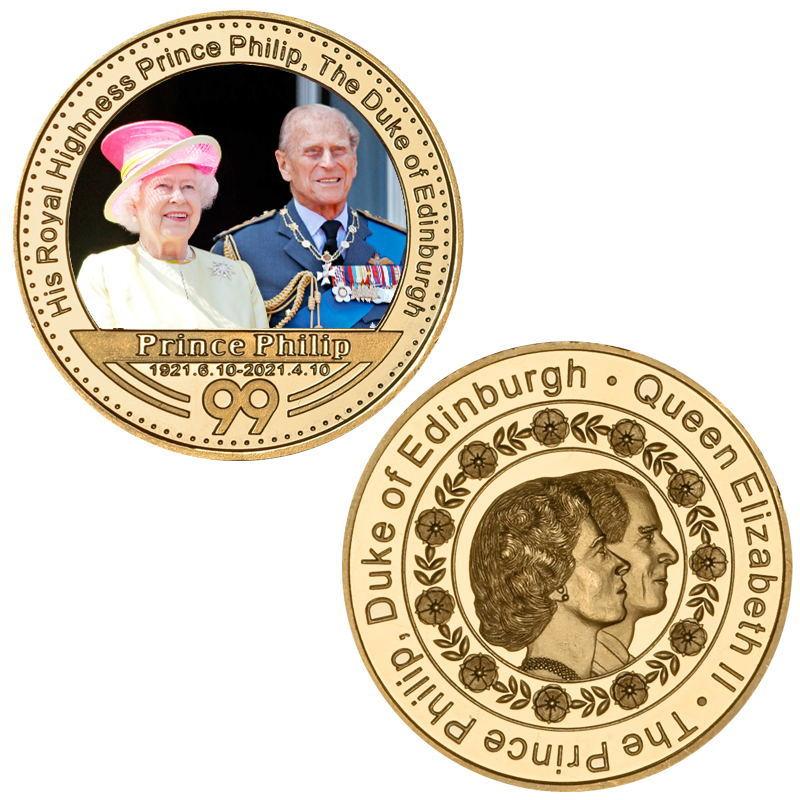 Commemorative Medal Prince Philip Commemorative Coin Gift Box Set, Metal Crafts, Badges and Medals