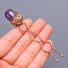 Natural Purple Amethyst Handmade Copper Bun Stick 3.7 Inch / Electroplated Copper Gold Filled Hair Pin Black Friday Gift For Mother Wife
