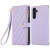 For Samsung Galaxy A16 4G/5G/A26 5G Case Multi Card Slots Zipper Rhombus Leather Phone Cover with Wrist Strap