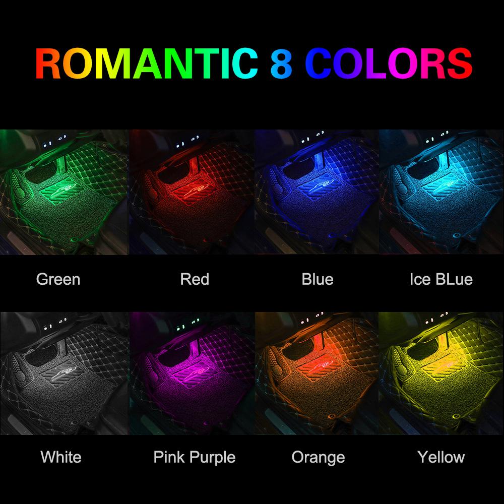 Auto Interior Decorative Atmosphere Lamp Backlight Music Control App RGB with USB Cigarette Lighter LED Car Foot Ambient Light