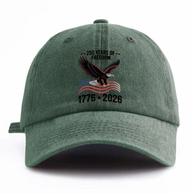 1pc Printing Baseball Cap for Women US 250th Anniversary Cap Adjustable Retro Washed Patriotic Cap 250th Anniversary Trucker Hat