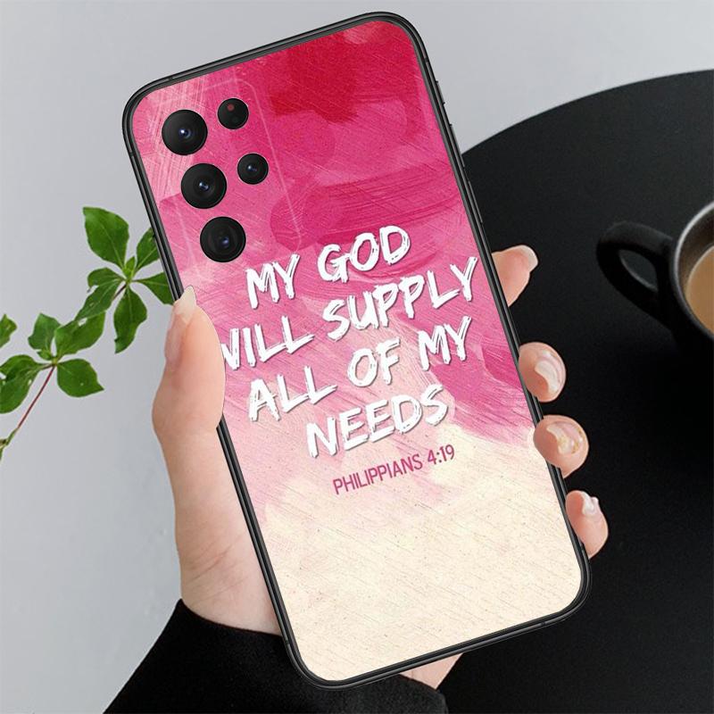 Phone Case for Samsung Galaxy A52S A04S A21S A33 A23 A13 A14 A32 A52 A53 A54 A51 A71 M51 Bible verse Jesus Christian Case