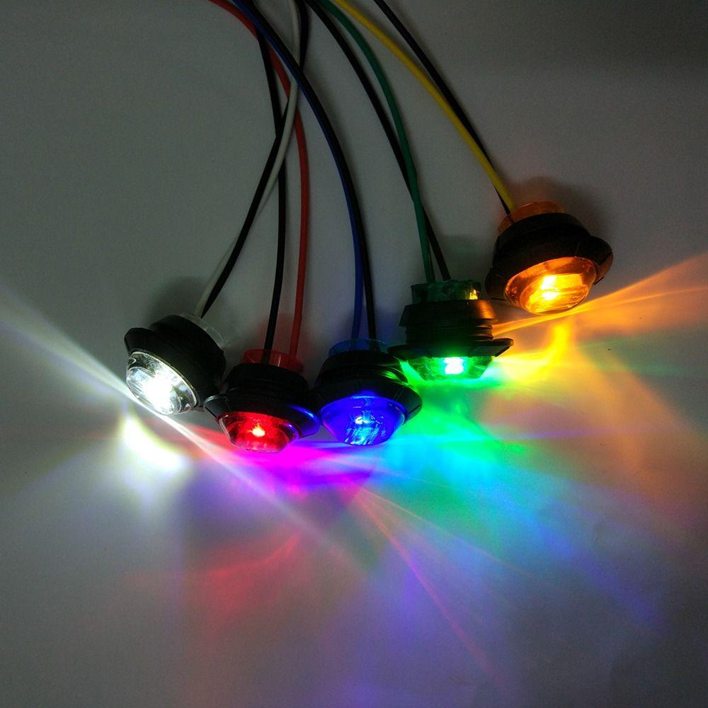 Lights Round Car External Warning Turn Signal Lamp Auto Light Tail Brake Lamp LED Side Marker Light