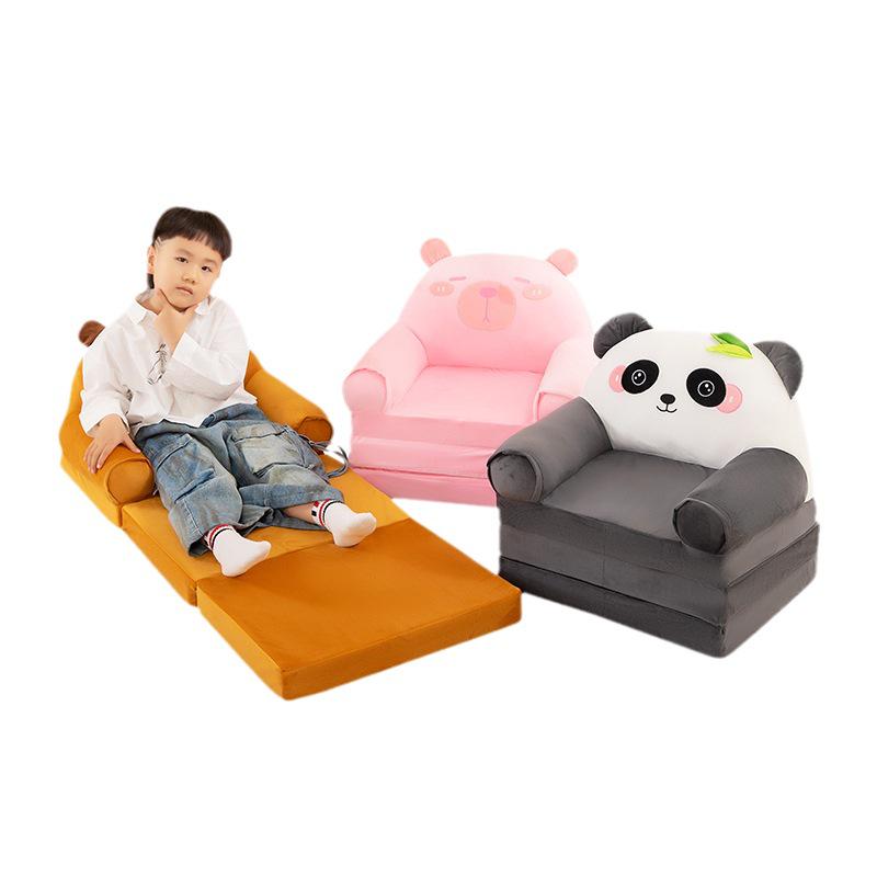 Canapea extensibilă triplă pentru copii cu desene animate - Scaun leneș drăguț și confortabil pentru grădiniță