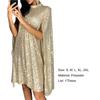 Lady Petticoats Plus Size Glitter Party Dress Loose Turtleneck Sequin Spring Autumn Hollow Out Lady Dress for Cocktail