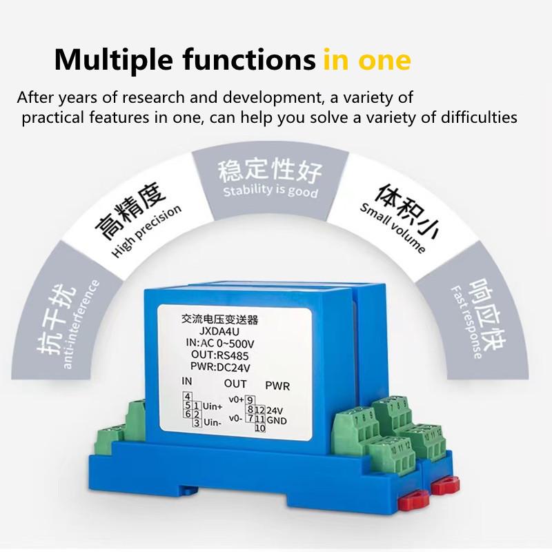 4-20mA 0-10V 0-5V RS485 Output 75mV 380V 1000V 1500V Input DC Voltage Transducer Hall Voltage Sensor Transmitter Factory Sale