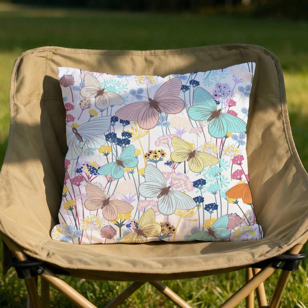 Watercolor Butterfly Pattern Cushion Cover Soft Reversible  Durable Pillow Cover  MultiScene Use for Home  Car Daily Comfort