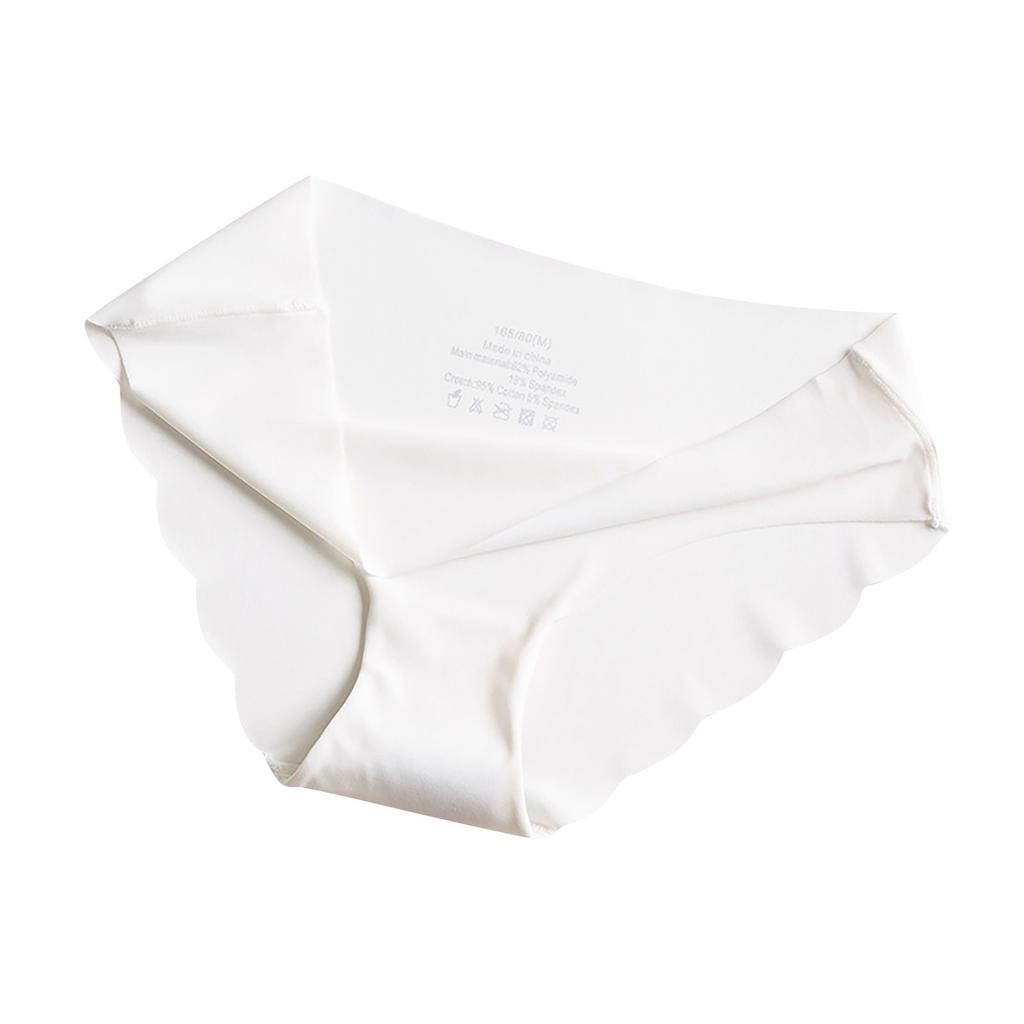 Ladies Sexy Solid Color  Ice Silk Seamless Wave Low-rise Panties