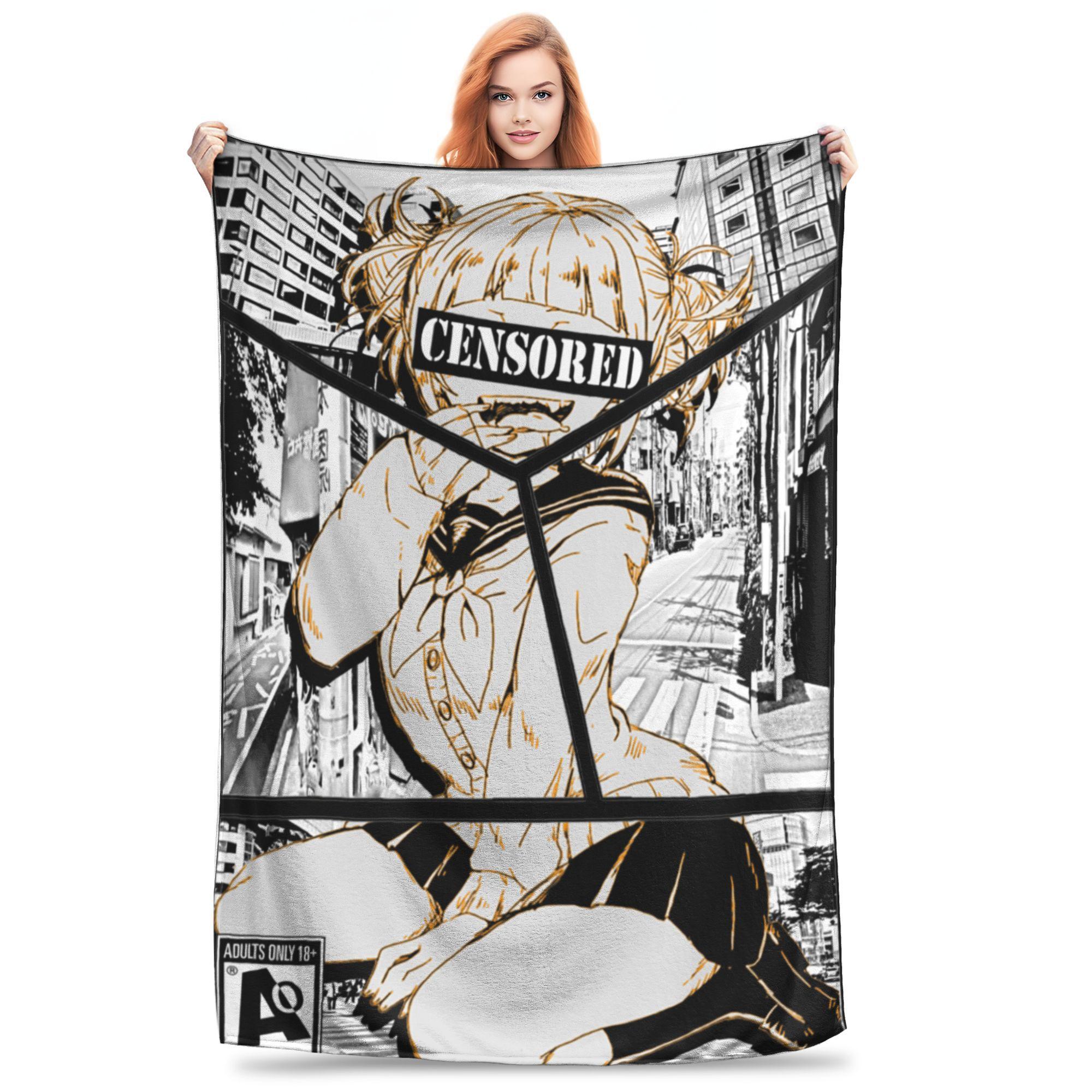 

Трибьютный узор Химико Тога Вязаный флисовый плед Боку но Моя геройская академия Манга Супермягкие пледы для путешествий Покрывало 30x40in